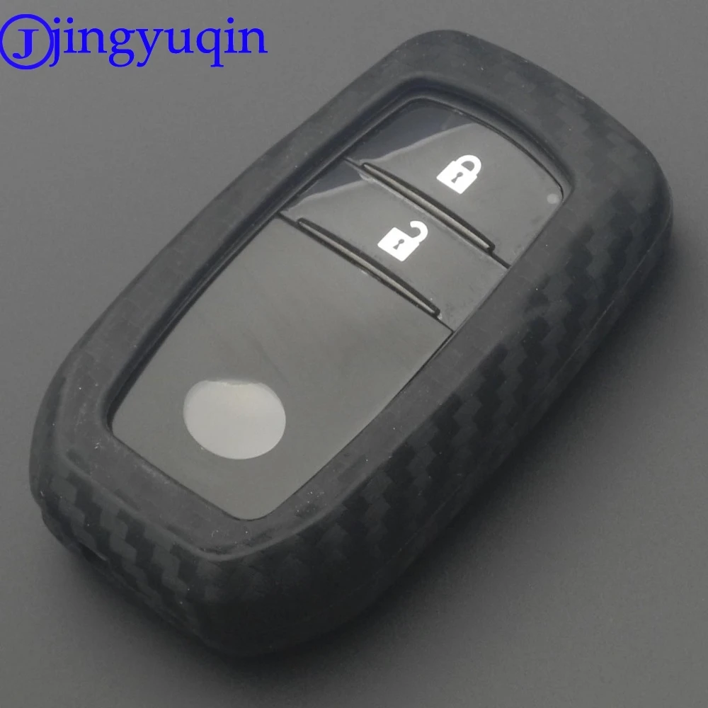 Jingyuqin 2/3 кнопочный удаленный карбоновый телефон для Toyota Chr C-hr Land Cruiser 200 Avensis Auris Corolla
