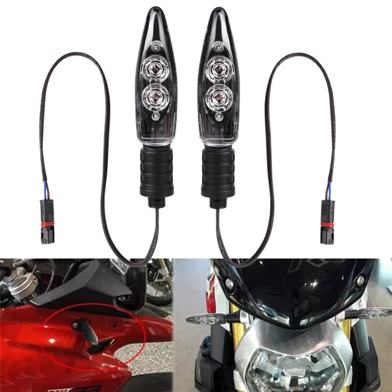 New 2Pcs Motorcycle LED Turn Signal Indicator Light Lower Power Consumption Durable Fit For S1000RR HP4 F800GS R1200R#295633 |