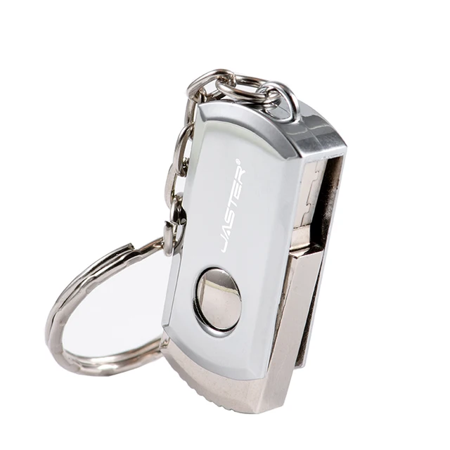 JASTER  Metal USB Flash Drive Rotation Pen Drive 4GB 8GB 16GB 32GB 64GB Real Capacity Pendrive USB Memory Stick with Key Chain A