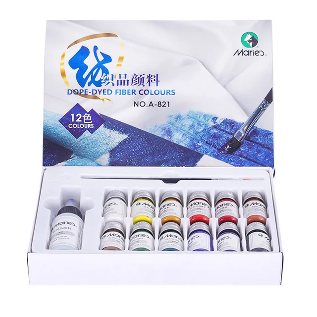 Dope-Dyed Fiber Permanent Fabric Paint Set 10ml/Tube Textile Acrylic for Clothes  Canvas Waterproof