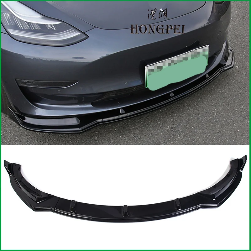 Для Tesla Model 3 Model3 Sedan- бампер для губ рассеиватель кузова Комплект нижний бампер спойлер Защитная крышка отделка автомобиля Стайлинг