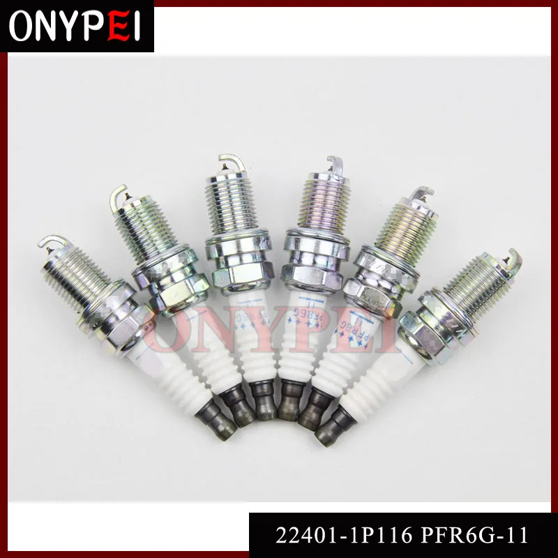 6 шт./лот 22401 1P116 PFR6G 11 иридиевая Свеча зажигания для Nissan Cefiro Maxima Lexus Acura Volvo 224011P116