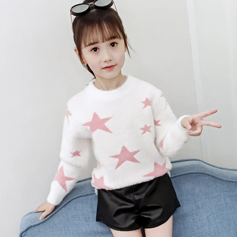 

Cute Girls Sweaters Winter Kids Tops Soft Warm Loose Baby Girls Clothes Casual Children Outfits Vestidos for 6 8 10 12 Years
