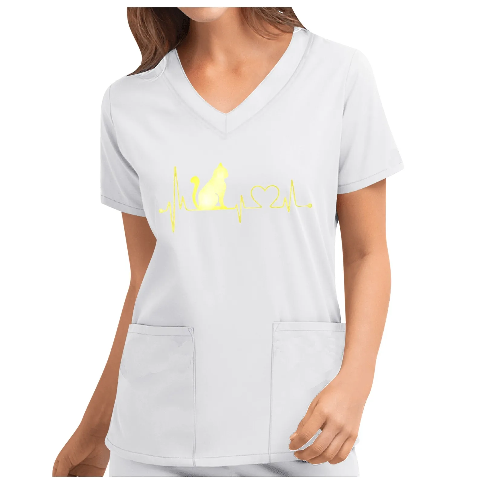 New Polyester Cotton Solid Color Uniform Beauty Salon Nursing Lab Pet Shop Work Clothes Blouses & Shirts #T1G | Тематическая