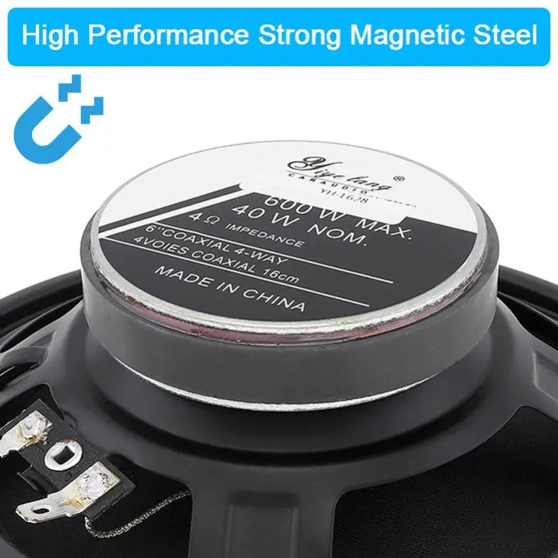 2pcs 600W 6 Inch Universal Car Coaxial Speakers Audio Stereo Full Range Frequency HiFi for Car Auto Loudspeakers