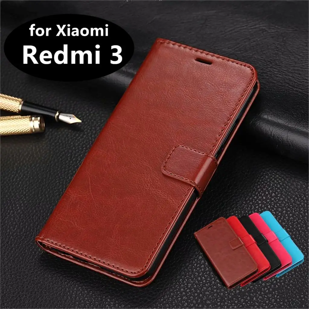 Высококачественный чехол из искусственной кожи с отделением для карт Xiaomi Redmi 3