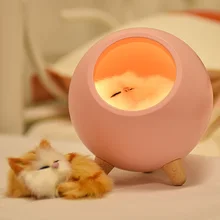 Светодиодный ночник украшение стола светильник батарея мечта милый кот праздник креативная перезаряжаемая лампа для детской спальни luminar