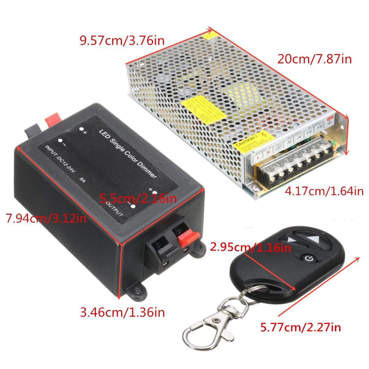 80PCS 5 Colors SMD5050 LED Module Store Strip Light Front Window Lamp + Power Supply + Remote DC12V