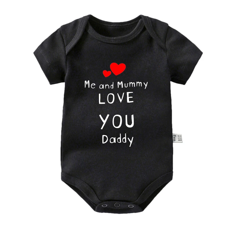 Me and Mummy Love You Daddy Baby Boys Girls Bodysuits Cotton Short Sleeve Infant Rompers Newborn Baby Clothes Father's Day Gifts