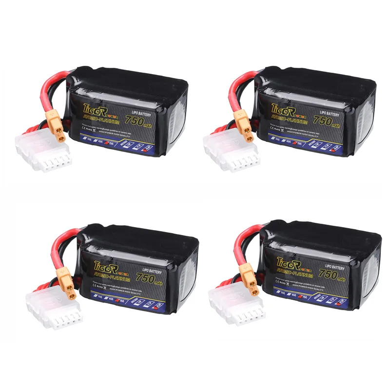 

1/2/4 PCS Tiger-Power 14.8V 750mAh 75C 4S XT30 Plug Lipo Battery For FPV Racing Drone RC Multirotor Spare Part DIY Accessories