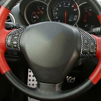 

2pcs/set Carbon Fiber Stickers Cover Trim Outdoor Personal Steering Wheel Button Car Parts Decoration for Mazda RX8