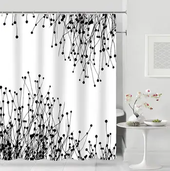 

Plant Series Shower Curtain Bathroom Waterproof Polyester Shower Curtain Flower Print Curtains for bathroom shower custom shower