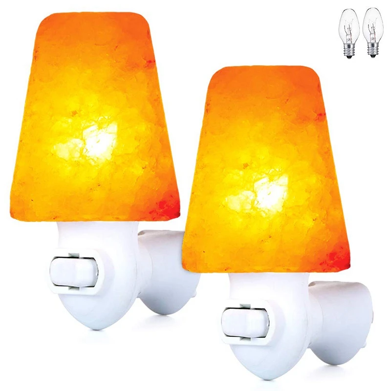 

Himalayan Salt Lamp Night Light Plug in Extra 2 Bulbs Pink Rock Salt Hand Crafted 360 Degree Adjustable Plug for Air Purifying,