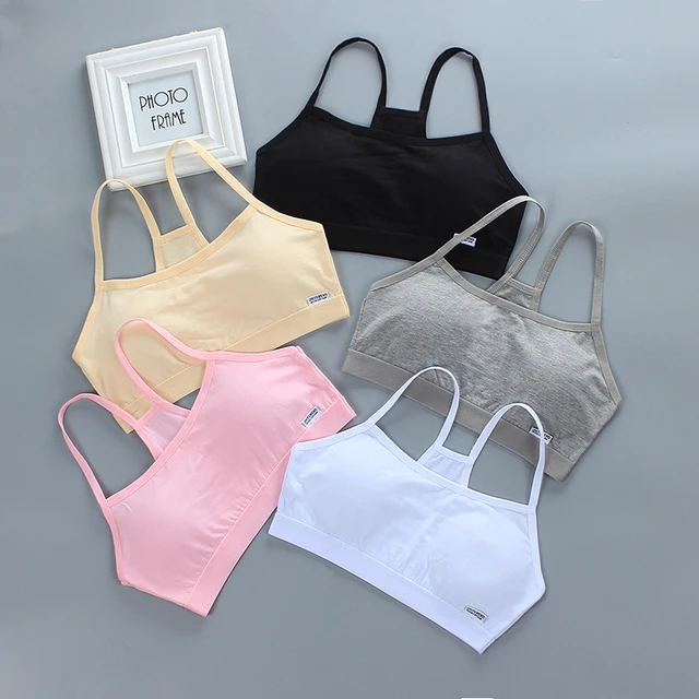 2pcs/lot Children Girls Bras Solid Color Young Girls Underwear Wireless  Small Training Puberty Bras Undergarment Clothes - Training Bras -  AliExpress
