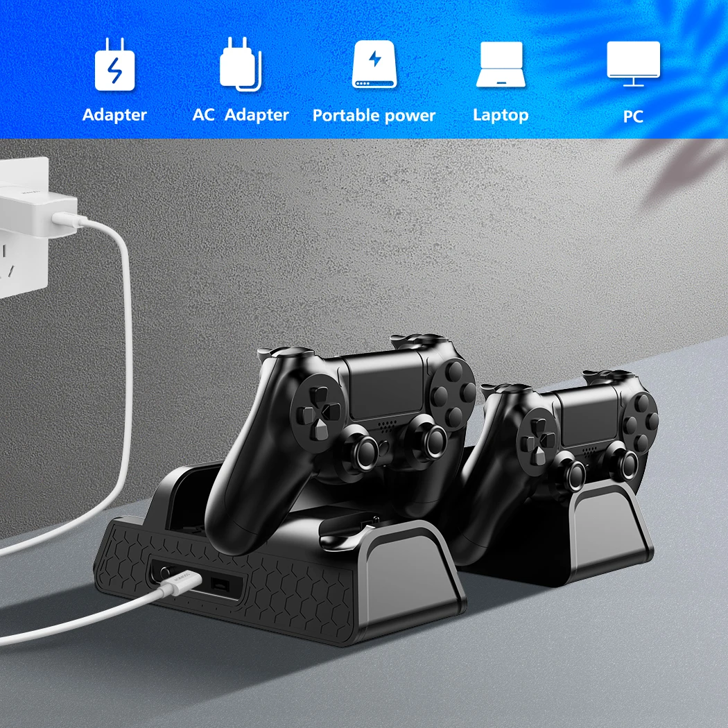 OIVO PS4/PS4 Slim/PS4 Pro Вертикальная охлаждающая подставка двойная станция-контроллер зарядные устройства игровые хранилища светодиодный вентилятор для SONY Playstation 4