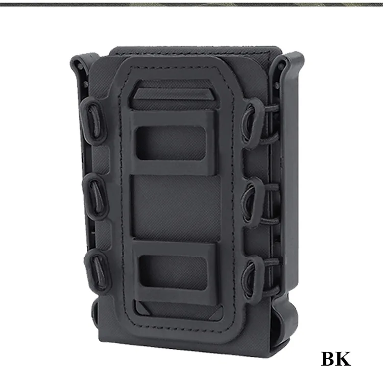 Черный цвет Тактический мягкий чехол-кобура с зажимом Molle подходит для 5,56 и 7,62 Mag - Цвет: Черный цвет
