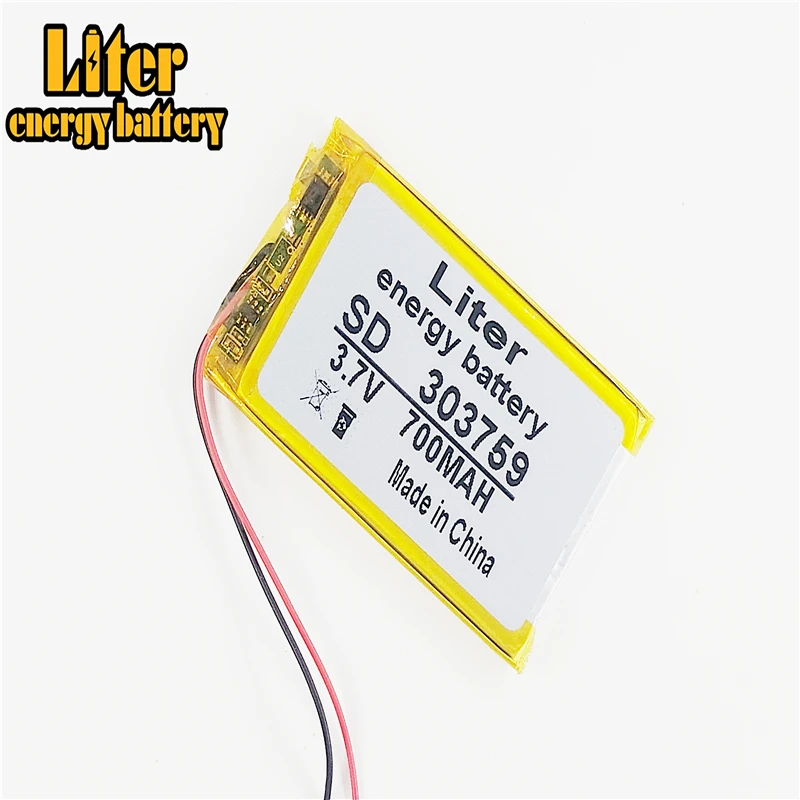 3 7 V 700mAh 303759 литий полимерная ионная аккумуляторная батарея для PLUG MP3 MP4 MP5 GPS