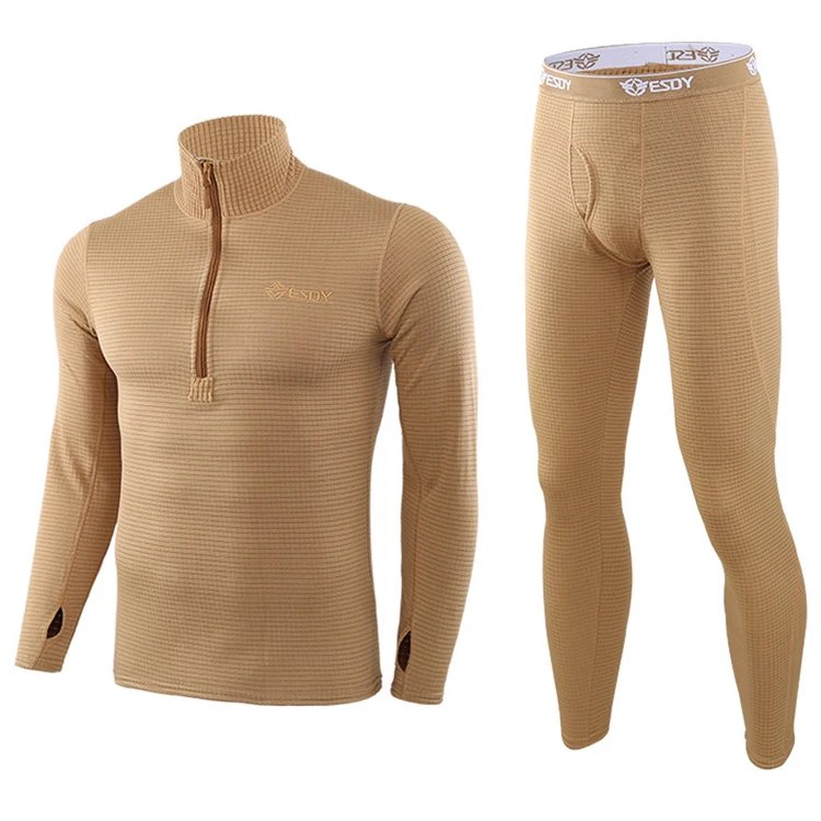 Winter Men Fleece Tactical Underwear Long Johns Uniforms Military Army Polartec Compression Underwear Clothing Sets Lightweight