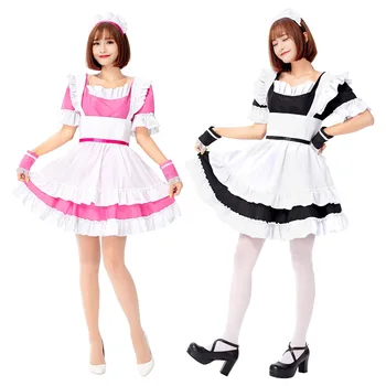 

Color pink Sweet Maid Restaurant uniform cosplay song liuduo princess dress maid dress maid dress maid dress