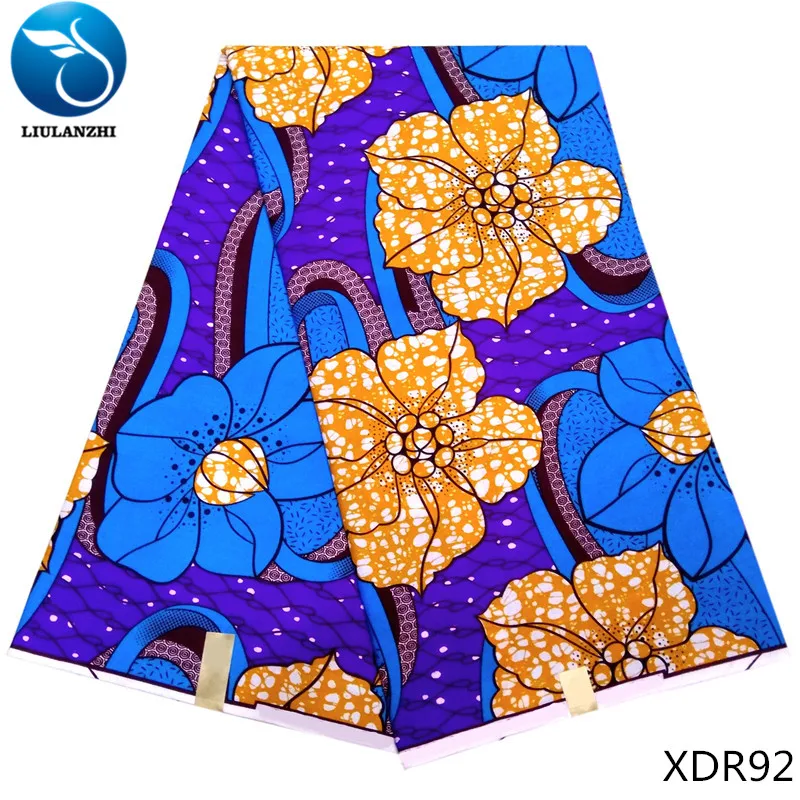 XDR92 LIULANZHI Африканский воск ткани 6 ярдов/партия Анкара хлопок батик ткань для платья нигерийский воск печать XDR87-XDR100 - Цвет: XDR92