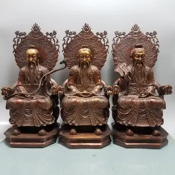

wedding decoration Lucky China Seikos bronze Red copper Sanqing Taoist Statue Taoist founder myths and legends Grandpa Statue