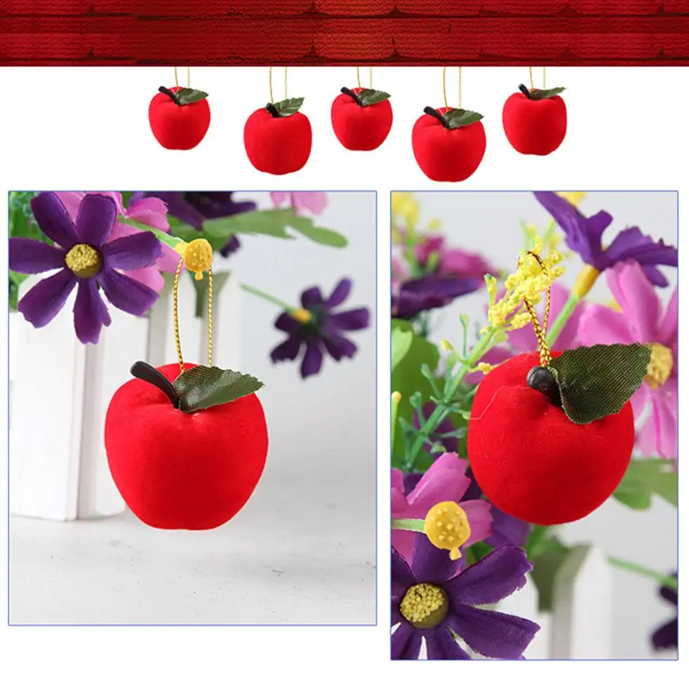 

12Pcs/Set Realistic Red Apples Shape Pendant Home Office Hotel Xmas Tree Decor Hanging Christmas Decoration