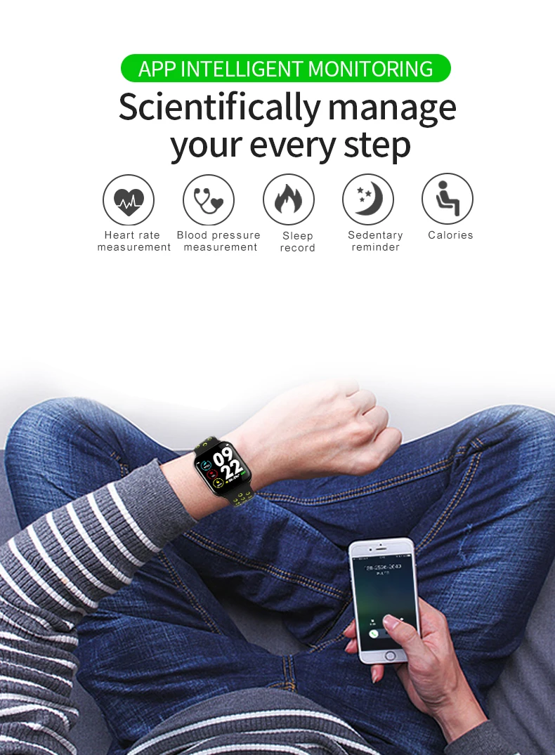 F8 Смарт-часы для мужчин для Apple Watch для женщин пульсометр кровяное давление спортивные часы фитнес-браслет Bluetooth Смарт-браслет