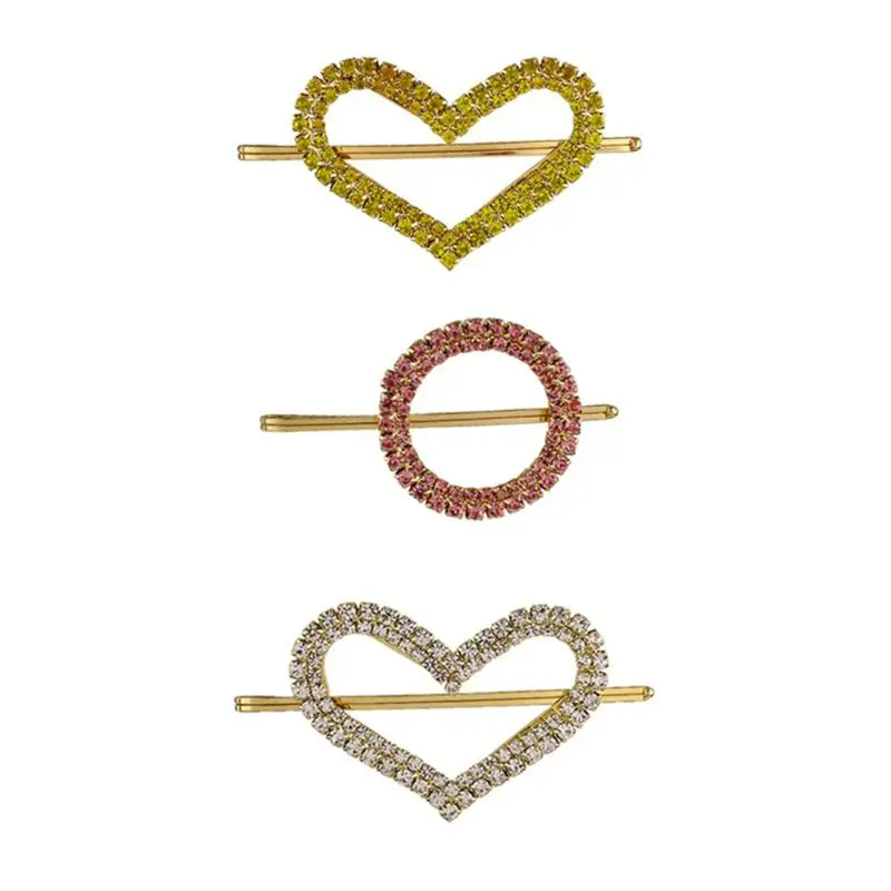 Heart 3 шт./компл. Для женщин Красочные Стразы зажим для волос сердце роскошный большой искусственный заколка для волос с кристаллами и сверкающим узором сыпучего песка ацетат прямоугольник Весна заколка для волос - Цвет: Heart