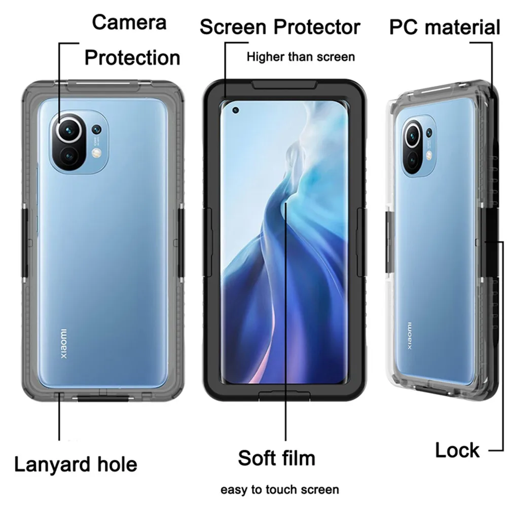 Custodia impermeabile sigillata IP68 Coque per Xiaomi Mi 11 Mi10T Mi9lite  Note9T 5G Redmi Note9S Poco X3 NFC X3Pro Mi 10T Pro|Flip Cases| - AliExpress