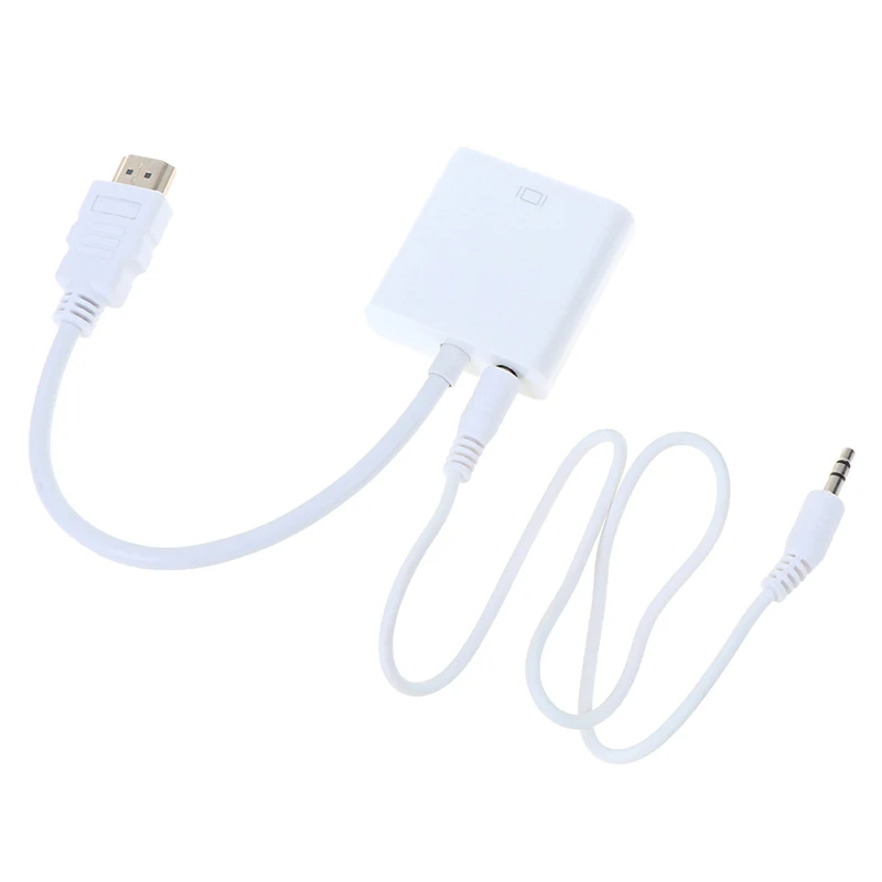 1 шт. адаптер hdmi-vga штекер в конвертер с разъемом адаптер 1080p для ПК ноутбука 25 см