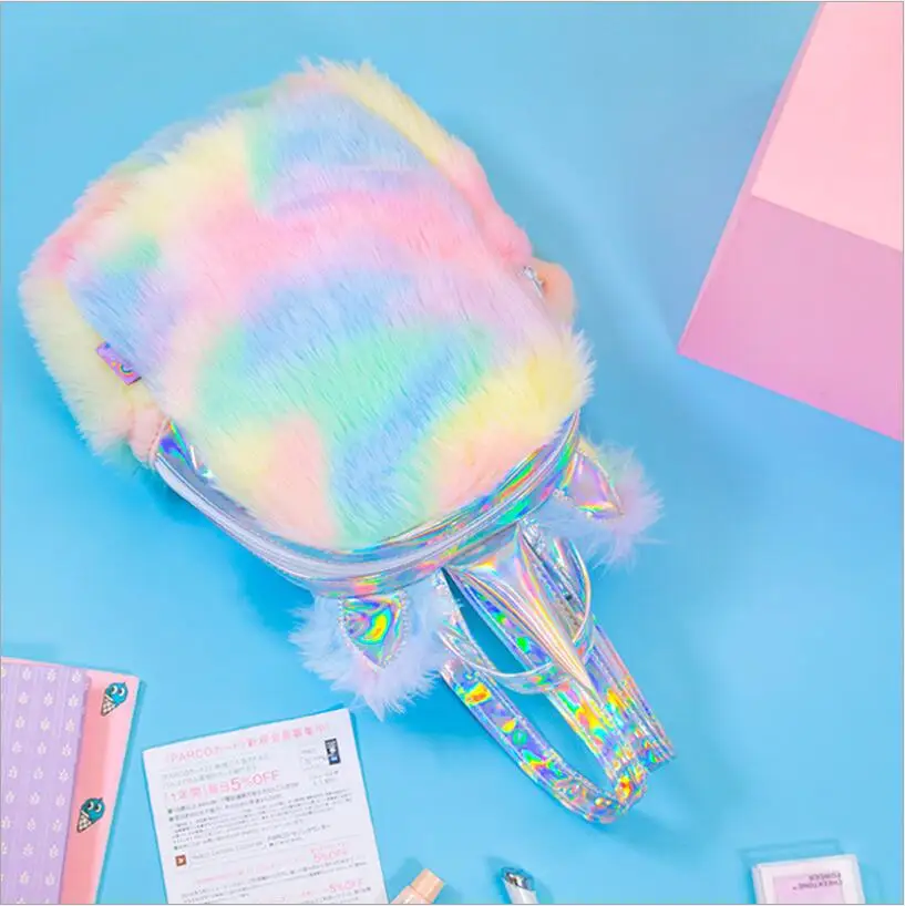 Модные рюкзаки Mochila с милым единорогом женские героями мультфильмов Kawaii кожаные