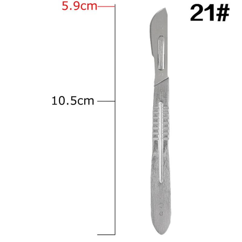 10 pc 20#--23# Carbon Steel Surgical Scalpel Blades + 1pc 4# Handle Scalpel DIY Cutting Tool PCB Repair Animal Surgical Knife