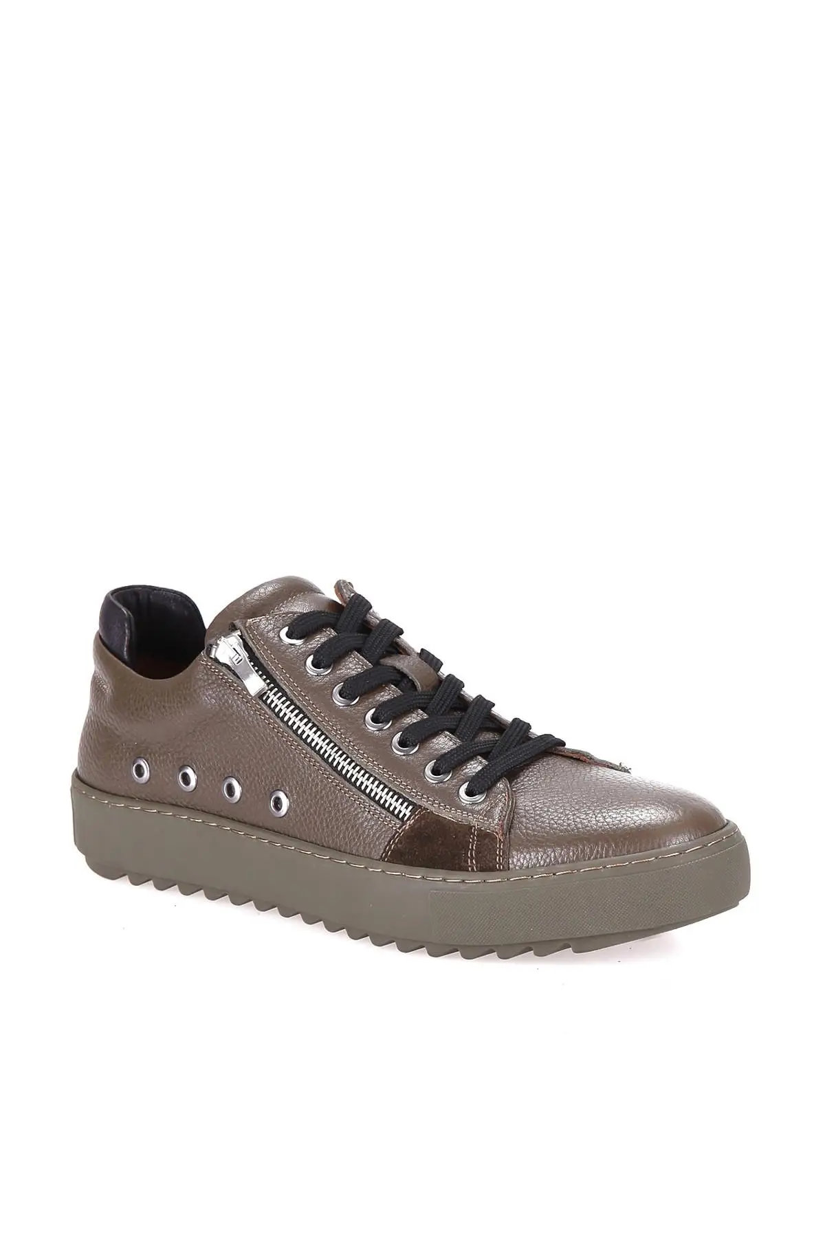 Derimod Genuine Leather Khaki Men 'S Sneaker