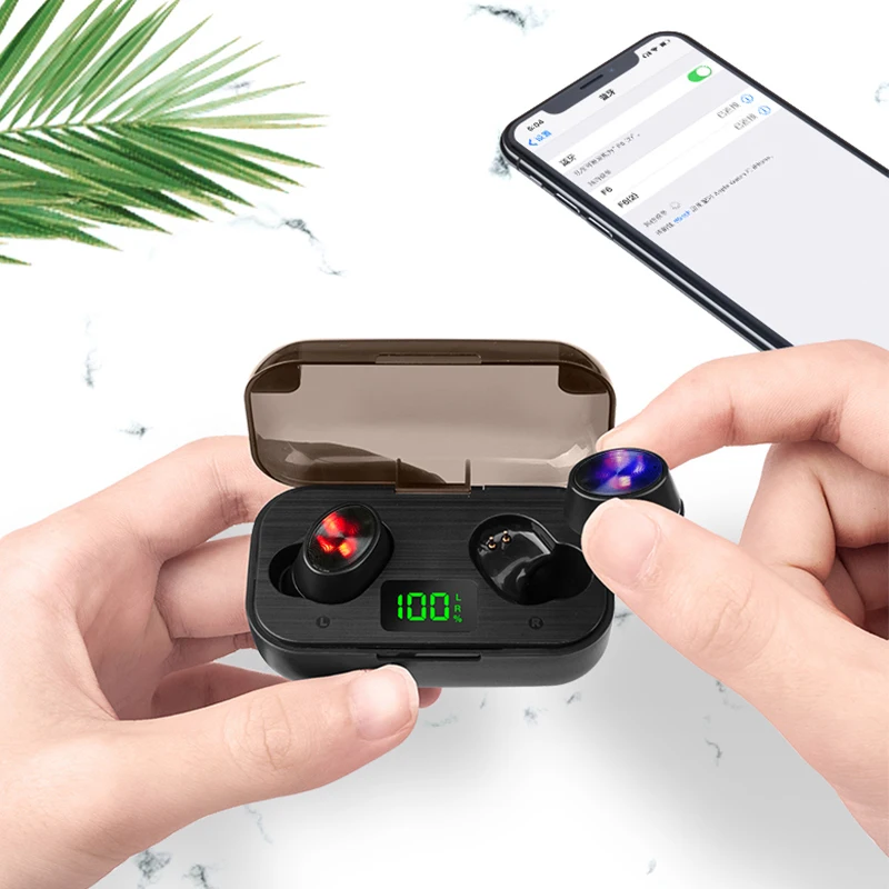 FLUXMOB F6 TWS touch bluetooth 5 0 headset wireless HIFI noise canceling earphone mini sport earbuds for mobile phone charger