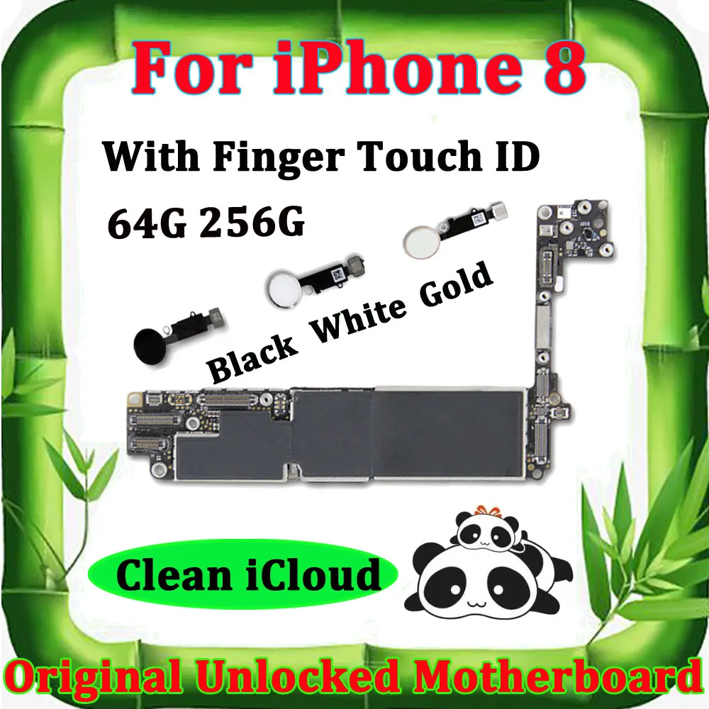 Оригинальная материнская плата для iPhone 8, 4,7 дюймов, материнская плата с/без Touch ID, полные чипы, основные Материнские платы, чистый iCloud, разблокировка
