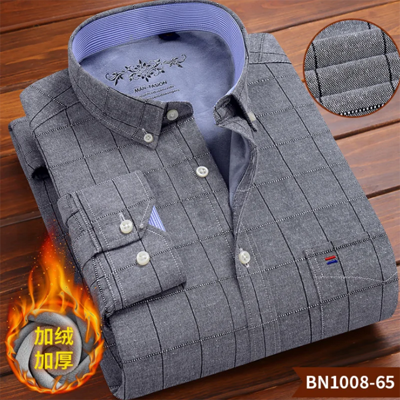 Зима-осень,, мужские шерстяные футболки Camisa с длинным рукавом и отложным воротником, дышащая повседневная оксфордская хлопковая ткань с принтом