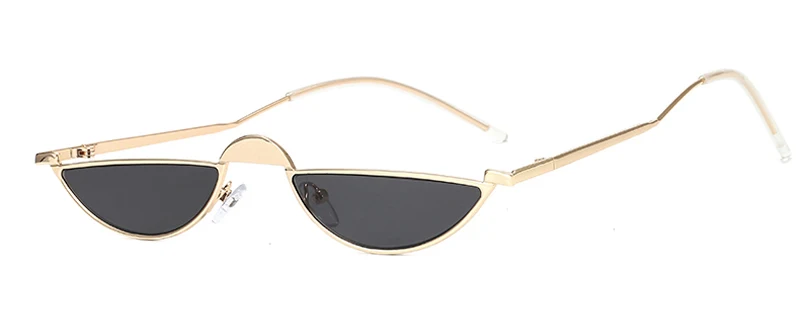 gold with black Peekaboo полукруглые винтажные женские солнцезащитные очки в металлической оправе трендовые золотые маленькие Солнцезащитные очки Мужские красные черные вечерние аксессуары uv400 - Цвет линз: gold with black
