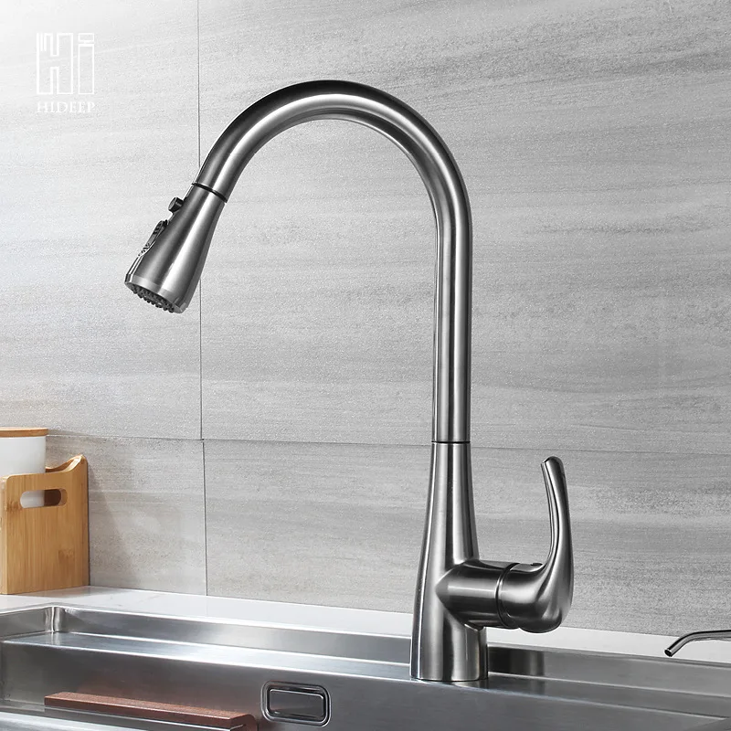 

Hideep Kitchen Hot And Cold Faucet Copper Pull-out Wash Basin Washing Basin Sink Faucet Manufacturers Direct Selling