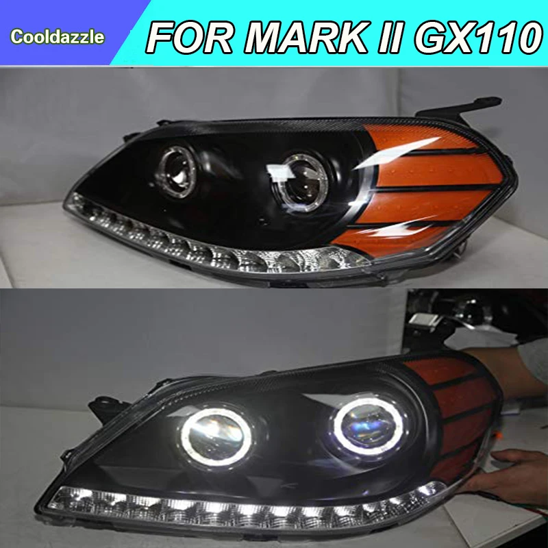 1 пара для Toyota Mark II GX110 светодиодная фара в сборе передние фары фара 2003 2004 2005 2006 2007 год ксенон комплект задних фар