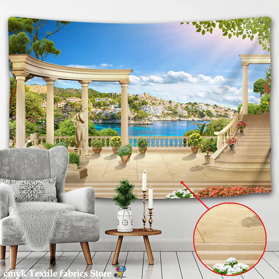 Beautiful Ancient Architecture Print Wall Hippie Tapestry Polyester Fabric Home Decor Wall Rug Carpets Hanging Big Couch Blanket tapestry decor