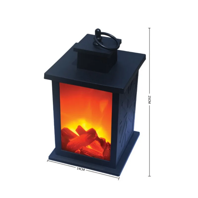 

Vintage Style Decorative Flame Realistic Fireplace Lantern Battery Operated Effect LED Lamp Christmas Decorations For Home