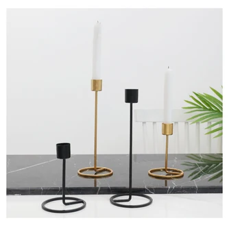 

Nordic Style Candle Holder Gold Metal Iron 3D Candlestick Romantic Creative Wedding Decoration Porta Velas Home Decor WF50ZT