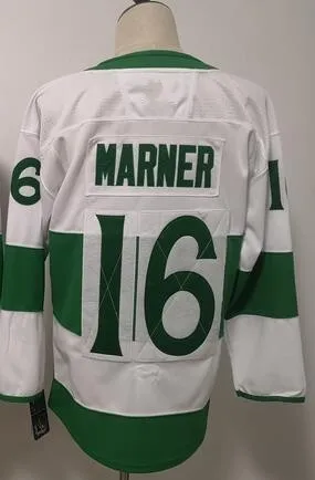 Все сшитые мужские трикотажные изделия Auston Matthews John Tavares Mitchell Marner - Цвет: Золотой
