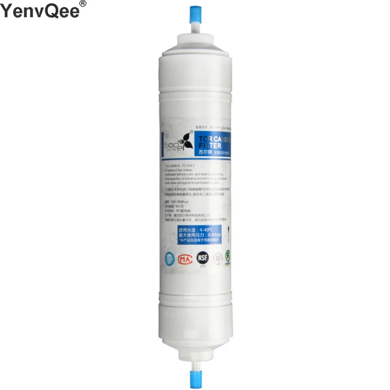 SOOEL T33 Quick Connect INLINE COCONUT Carbon Post WATER FILTER Cartridge With 2 fitting Water Purifier REVERSE OSMOSIS