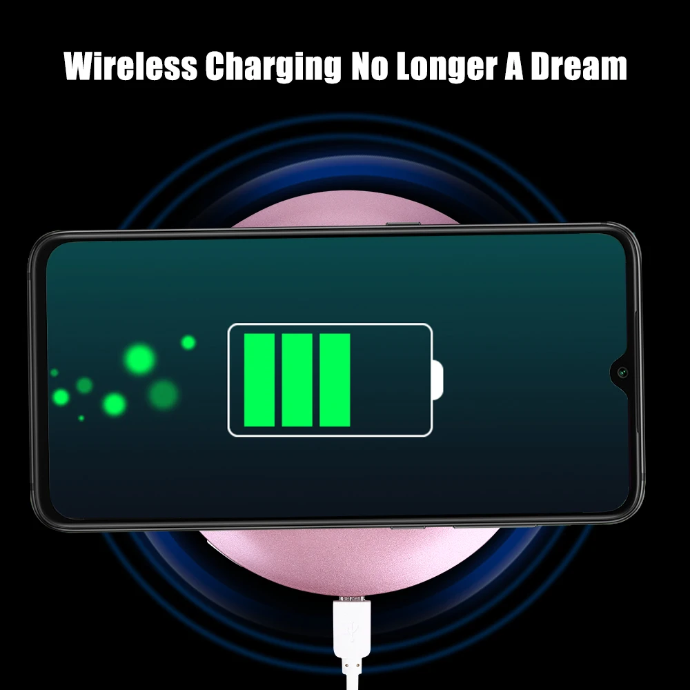 Tanie Lustro przenośne LED bezprzewodowe ładowanie USB lustro do makijażu okrągłe wielofunkcyjne kompaktowe oświetlenie podróżne lusterko kosmetyczne