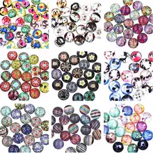 

10Pcs Cabochons Cameo Base Glass Flatback Round Wave Cat Eye Elephant Deer Flower Photo For Jewelry DIY Findings 16-35mm