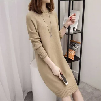 

New Fashion 2019 Women Autumn Winter Long Brand Sweater Pullovers Warm Knitted Sweaters Pullover Lady