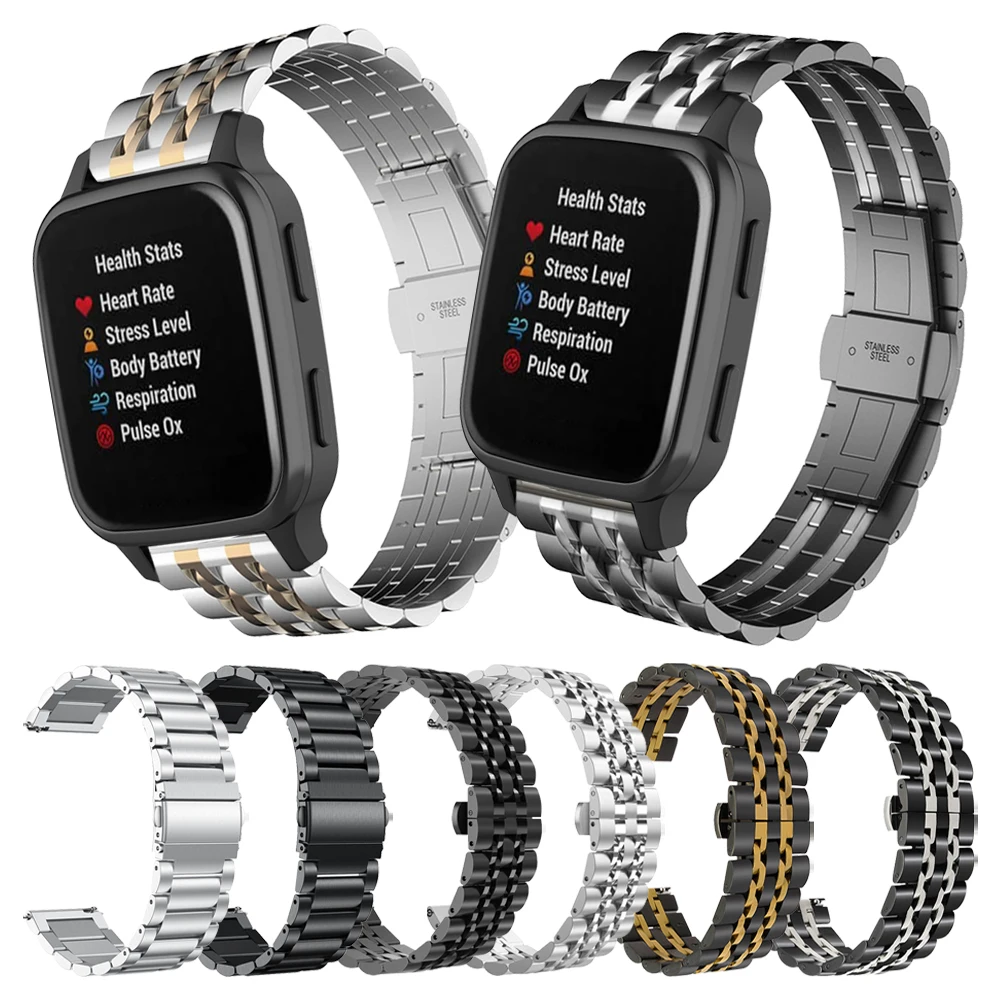 Classic Metal Wrist Band Strap For Garmin Venu Sq Music Smartwatch  Stainless Steel Straps Bracelet Replace Watchband 20mm - Watchbands -  AliExpress
