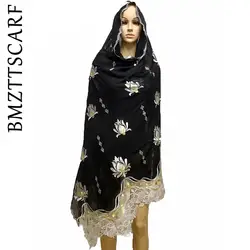 2019 Новый Вышивка женский Африканский шарф с камнями, красивый дизайн женский хлопковый большой шарф, дышащий материал тяжелый шарф