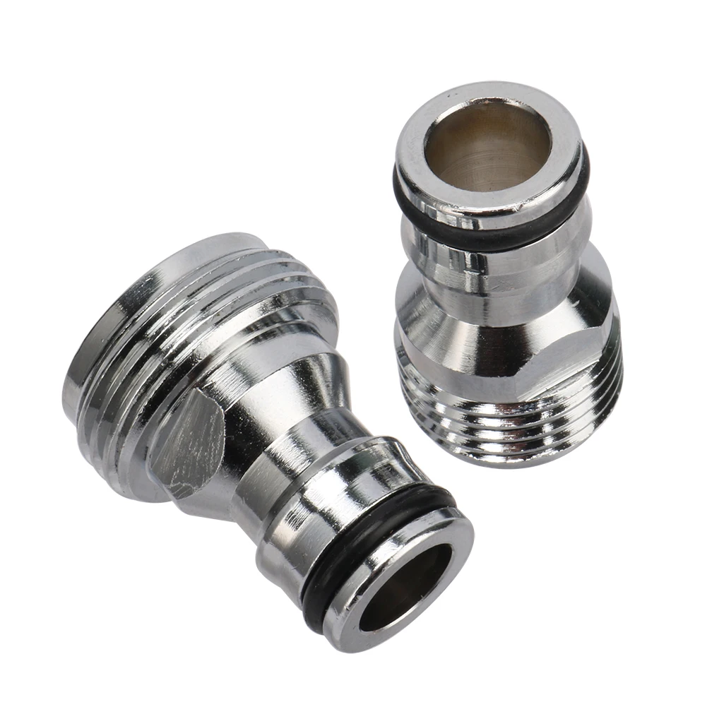 Quick Connector Nipple Faucet Water Gun Adapter Stainless Steel 1/2" 3/4" Male Threaded Nipple Quick Connector Pipe Fittings 1Pc